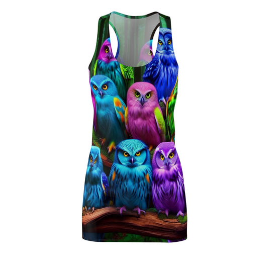 Neon Owl Splatter. Neon Owls Racerback Dress