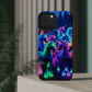 "Neon Fantasyland" Neon Unicorns Premium Art Magsafe Magnet Tough IPhone 13 14 15 Pro Plus Max and Mini in Matte and Glossy Phone cases