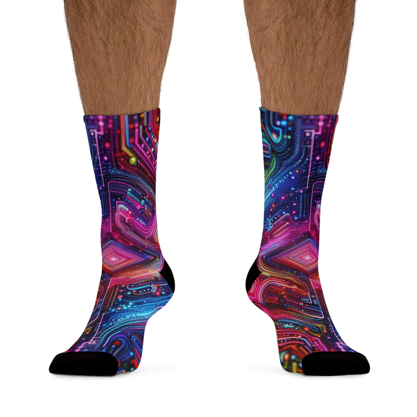 TDB Vibrant Trippy Neon Eternity Blast. Trippy Recycled Poly Socks
