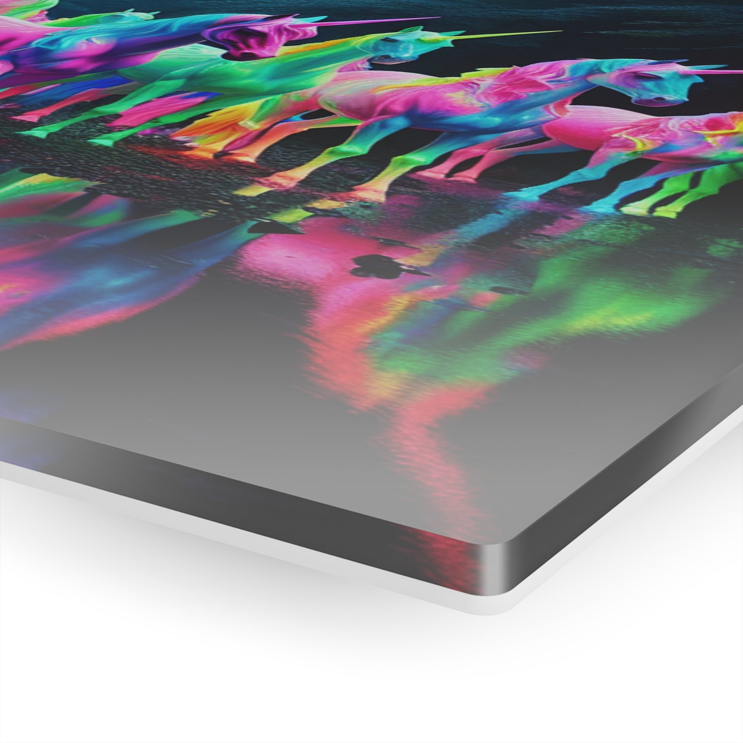 "Fantastical Flash of Unicorns" NEON Unocrons Art 1/4" Glossy Acrylic Art