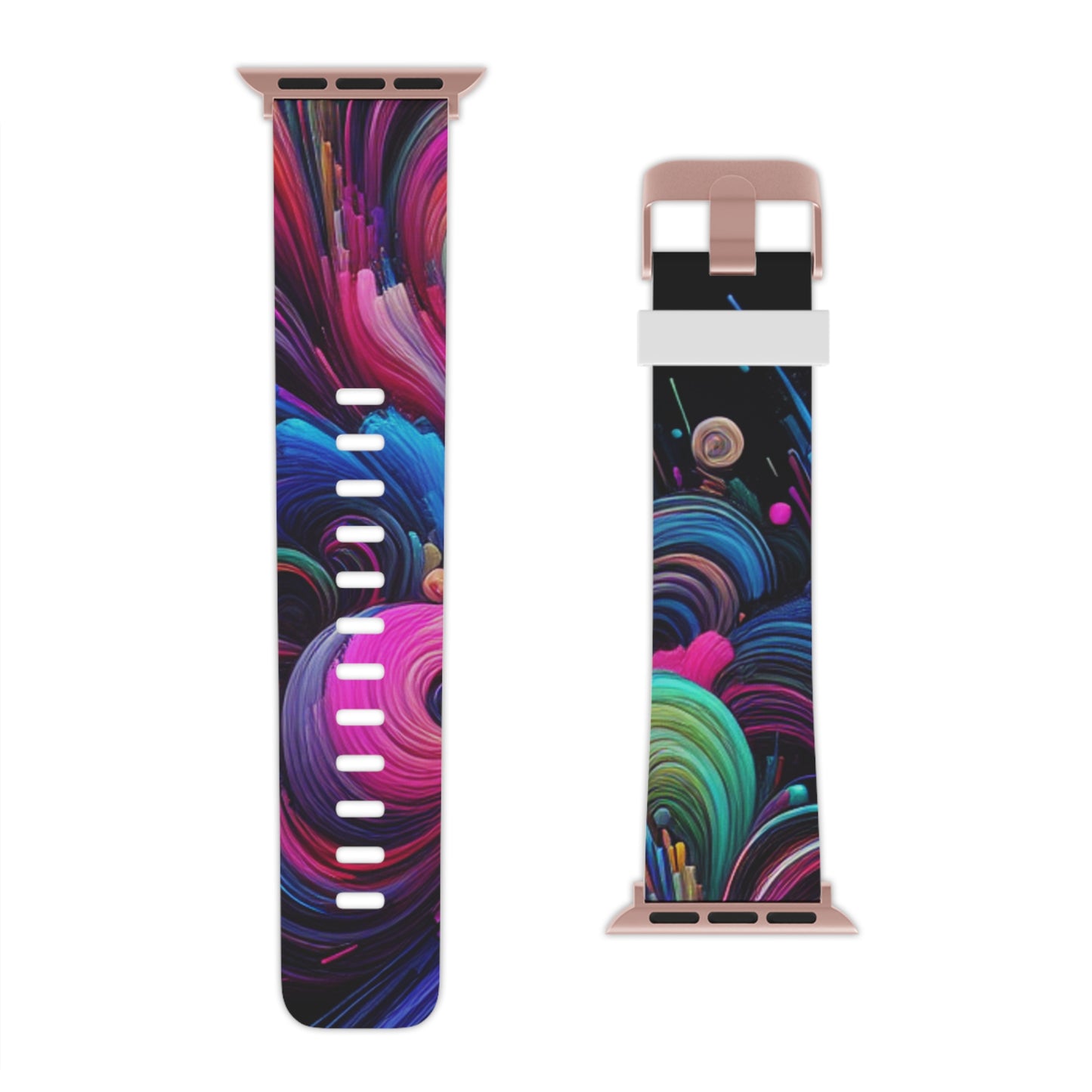 "Neon Synthesis" - Trippy Infinity Patterns Iwatch Band