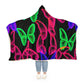 "Vivid Nebula of Butterflies" - NEON Butterflies Art Hooded Snuggle Blanket