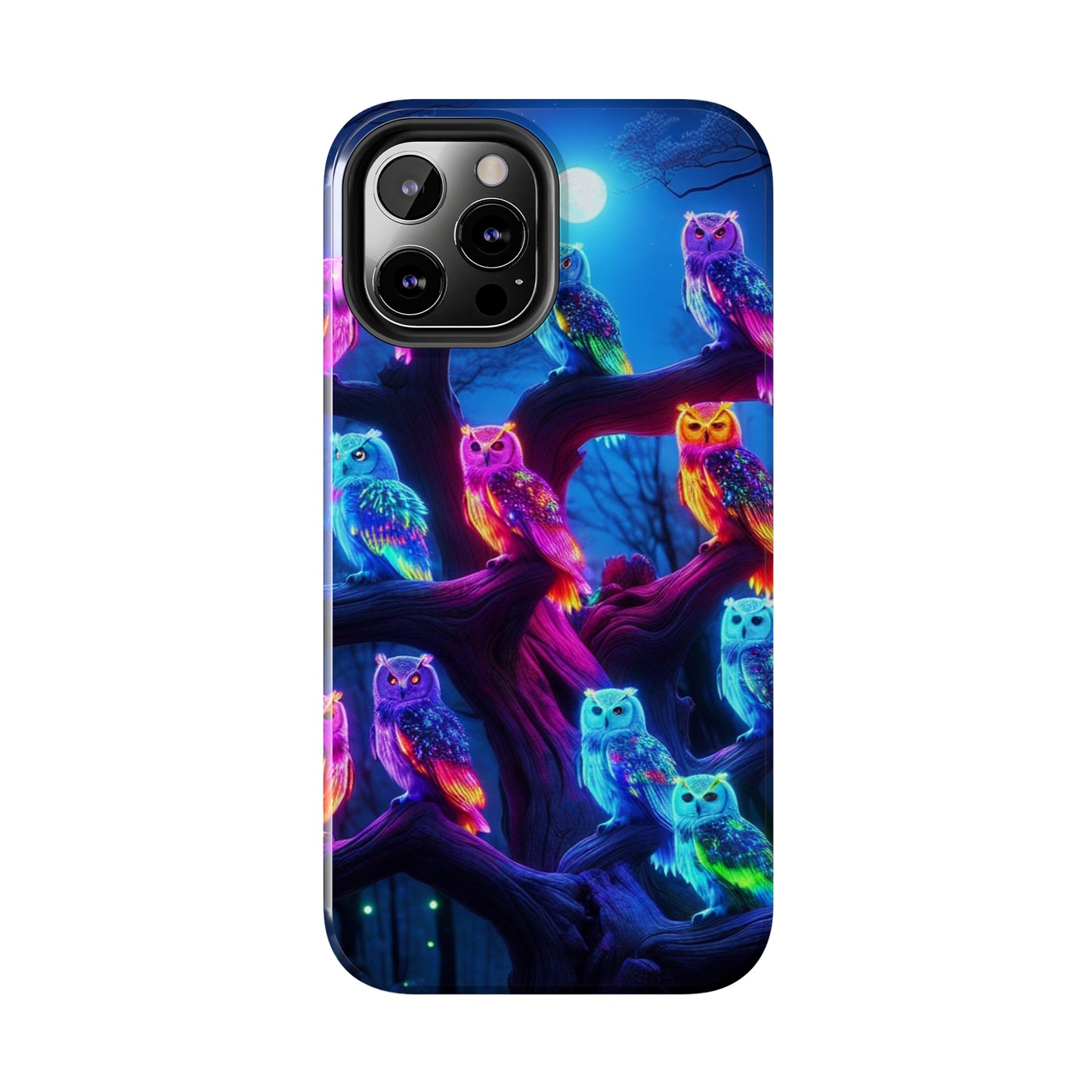 "Neon Nocturne" NEON Owls Tough Phone Case