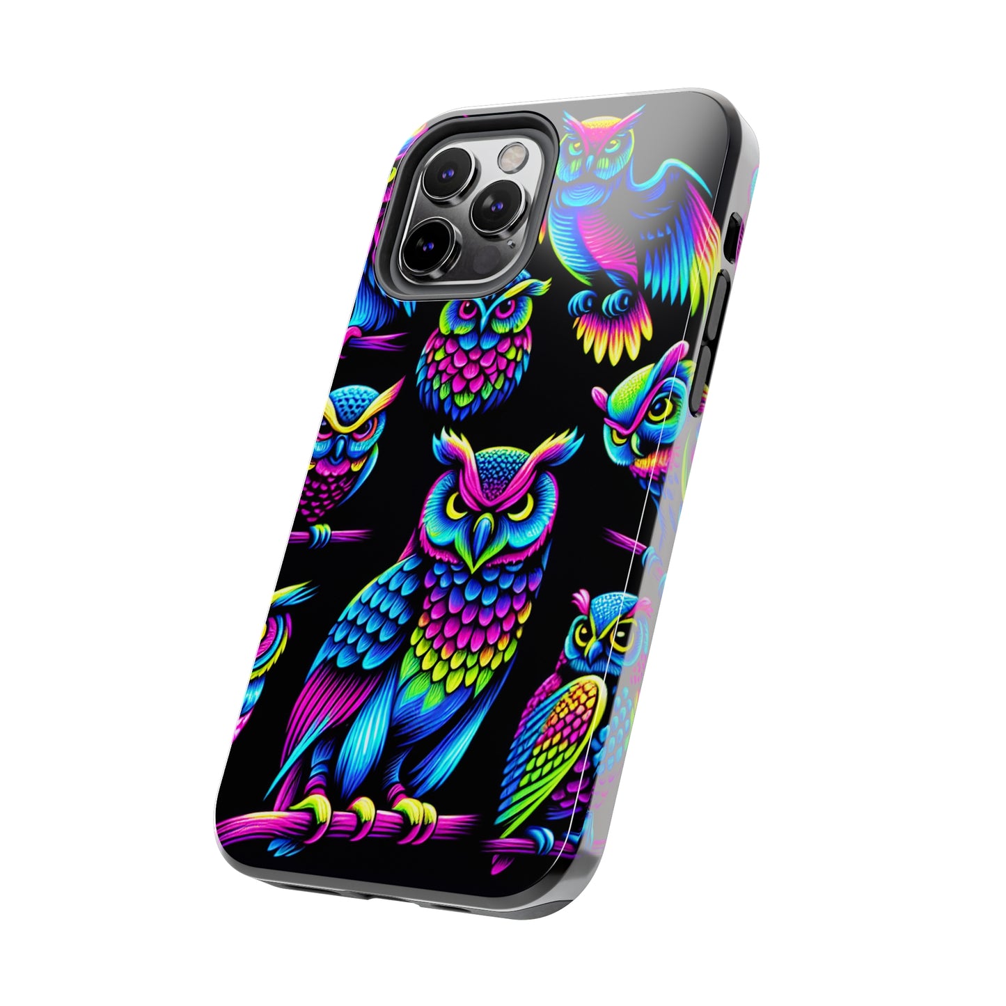 Neon Glowing Owls. NEON Owls Tough Phone Case