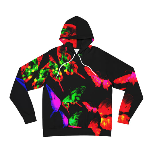 "Neon Glyphs" - Butterflies AOP Hoodie