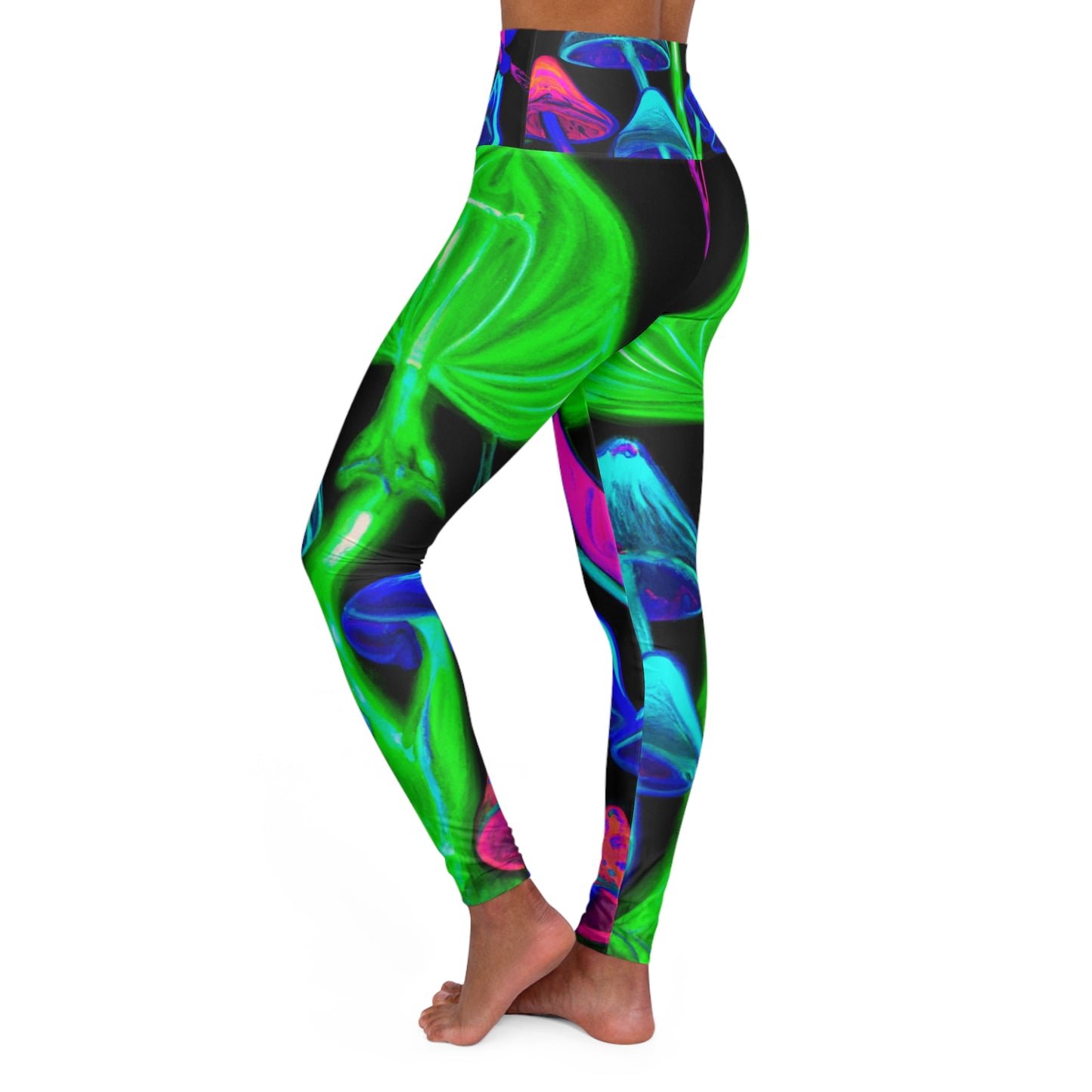 "Neon Reverie" - Mushrooms & Butterflies Leggings