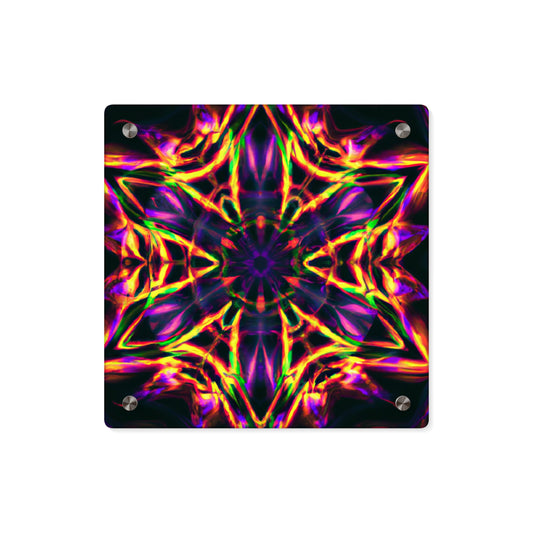Neon Ascension. Trippy Infinity Patterns Acrylic Art Panel