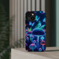 Neon Glitterbug Heaven. Neon Butterflies and Mushrooms Premium Art Magsafe Magnet Tough IPhone 13 14 15 Pro Plus Max and Mini in Matte and Glossy Phone cases