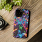 "Neon Flutterburst" Neon Butterflies Premium Art Magsafe Magnet Tough IPhone 13 14 15 Pro Plus Max and Mini in Matte and Glossy Phone cases