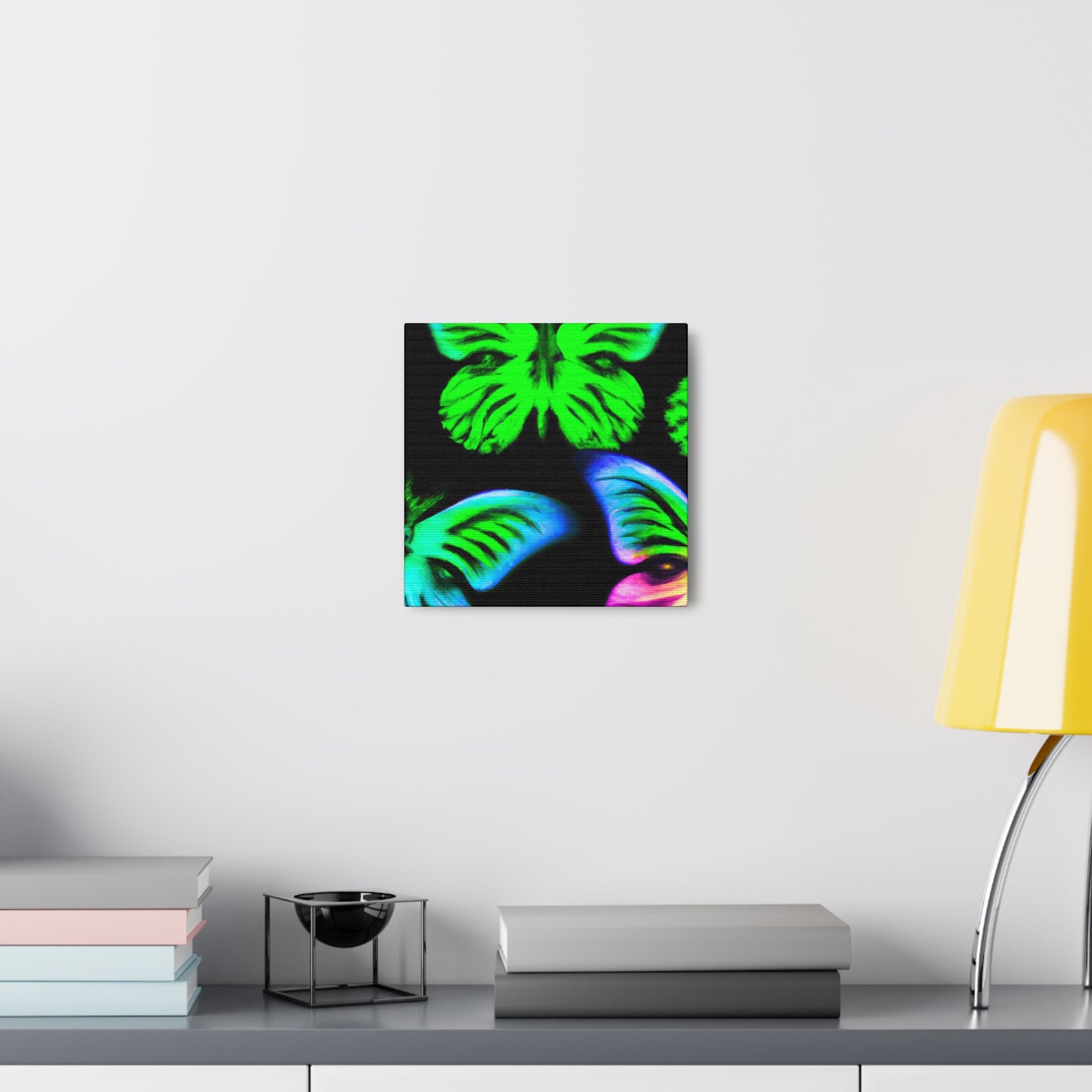 "Neon Dreamweavers". Neon Butterflies  Art Canvas