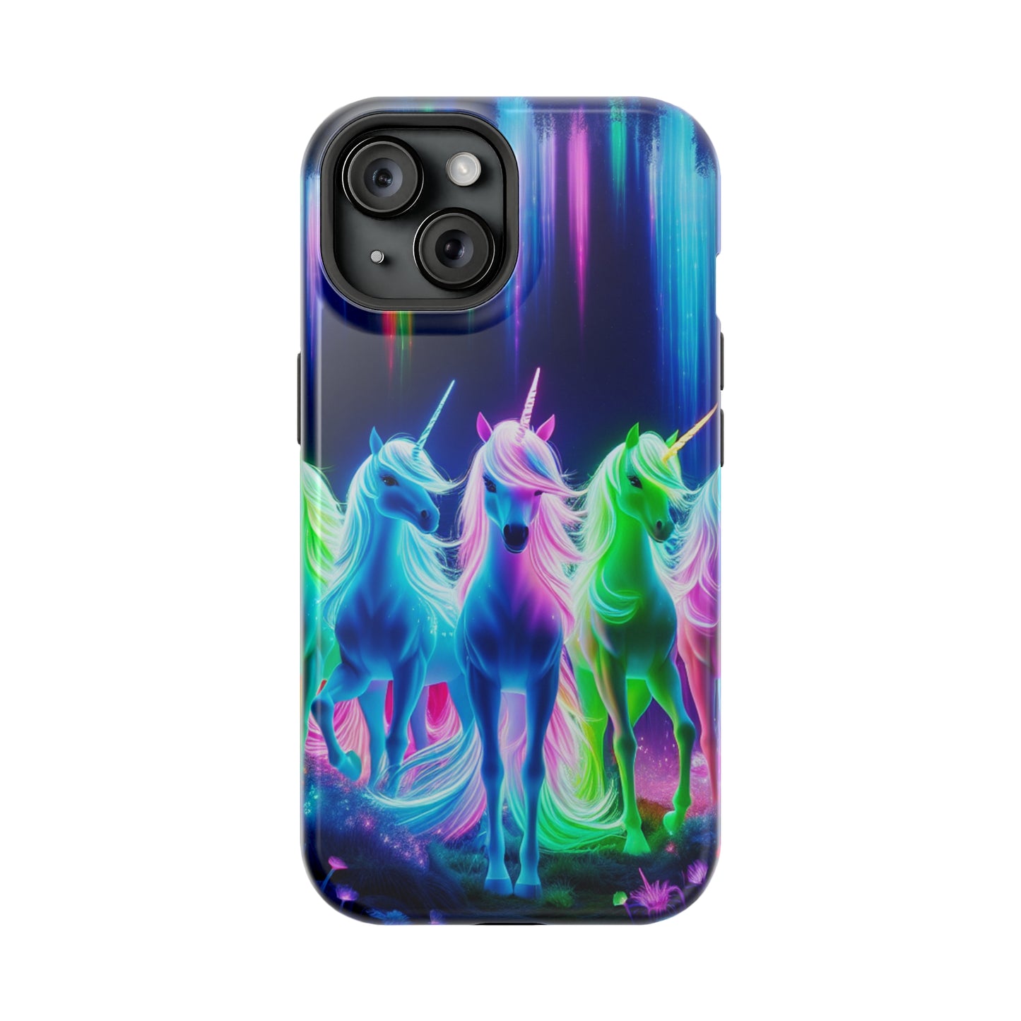 Neon Unicorn Pods. Neon Unicorns Premium Art Magsafe Magnet Tough IPhone 13 14 15 Pro Plus Max and Mini in Matte and Glossy Phone cases