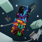 Neon Fantasia. Neon Butterflies and Mushrooms Premium Art Magsafe Magnet Tough IPhone 13 14 15 Pro Plus Max and Mini in Matte and Glossy Phone cases