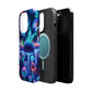 Neon Glitterbug Heaven. Neon Butterflies and Mushrooms Premium Art Magsafe Magnet Tough IPhone 13 14 15 Pro Plus Max and Mini in Matte and Glossy Phone cases