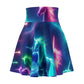 "Cosmic Magic Dreams" -NEON Unicorns Woman' Skater Skirt