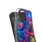 Vibrant Trippy Neon Infinity Ripples. Infinity Patterns Art Polycarbonate Phone Case Samsung Galaxy s21 s22 Google Pixel 6 Iphone 11 12 13 14 Pro Max Mini Plus