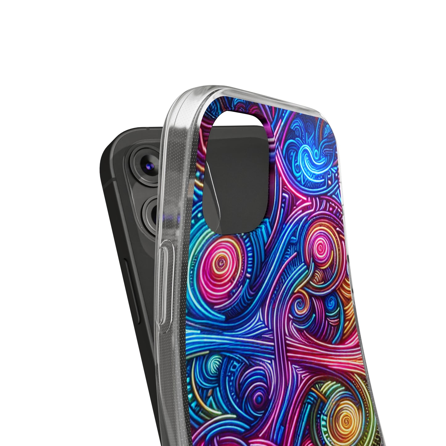 Vibrant Trippy Neon Infinity Ripples. Infinity Patterns Art Polycarbonate Phone Case Samsung Galaxy s21 s22 Google Pixel 6 Iphone 11 12 13 14 Pro Max Mini Plus