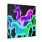 Neon Rainbow Unicorns NEON Unicorns Art Canvas