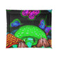 Neon Fantasia. Butterflies & Mushrooms Comforter Blanket