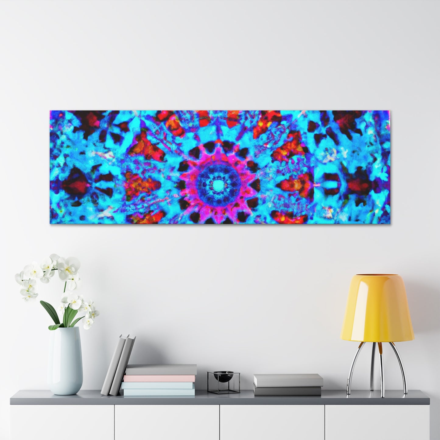 Vividly-Vortexed Neon Infinity Illumination. Trippy Infinity Patterns Art Canvas