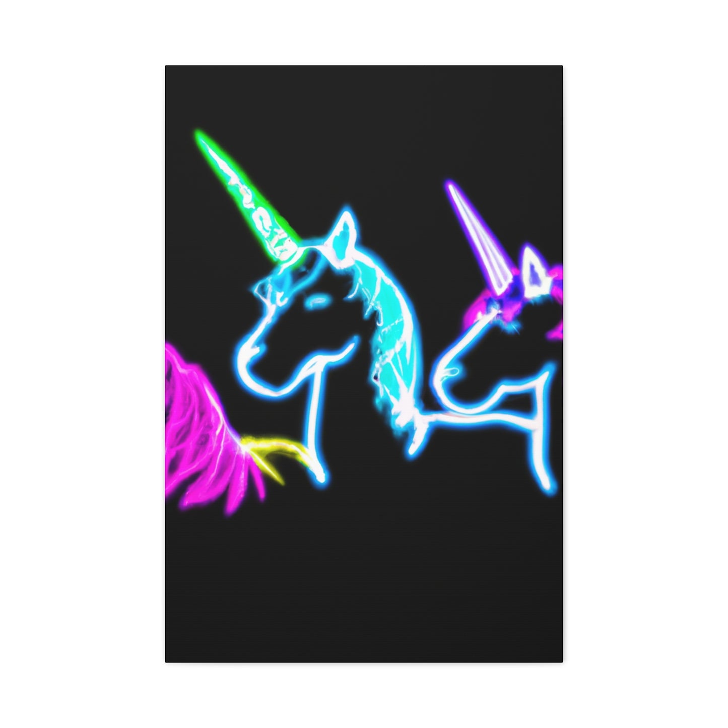 Neon Mystic Prismatic Unity NEON Unicorns Art Canvas