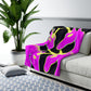 "Rainbow Illusions" - NEON Unicorns Art Sherpa Blanket