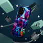 "Neon Splash of Owls" Neon Owls Premium Art Magsafe Magnet Tough IPhone 13 14 15 Pro Plus Max and Mini in Matte and Glossy Phone cases