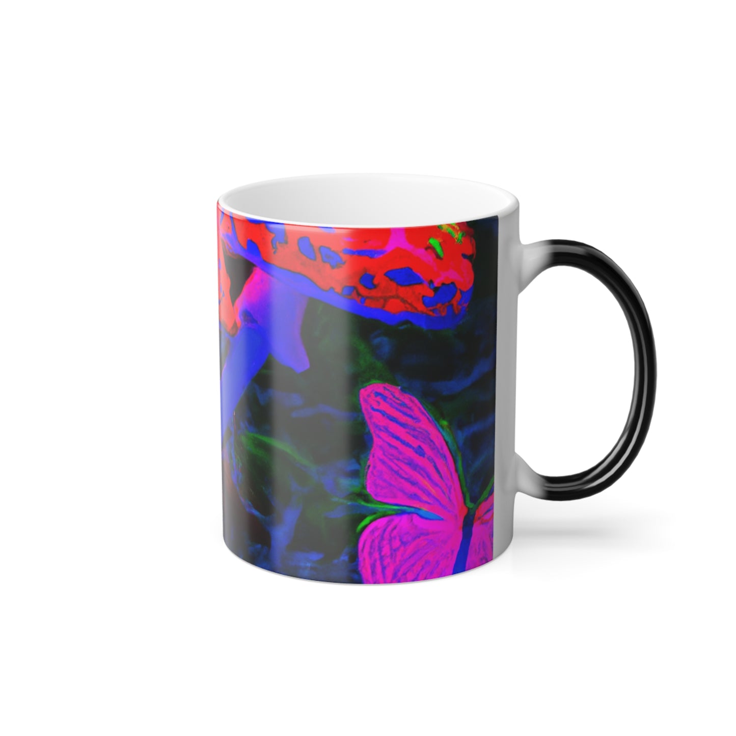 neon Butterfly Dreamscape Mushrooms & Butterflies 11oz Color Morphing Mug