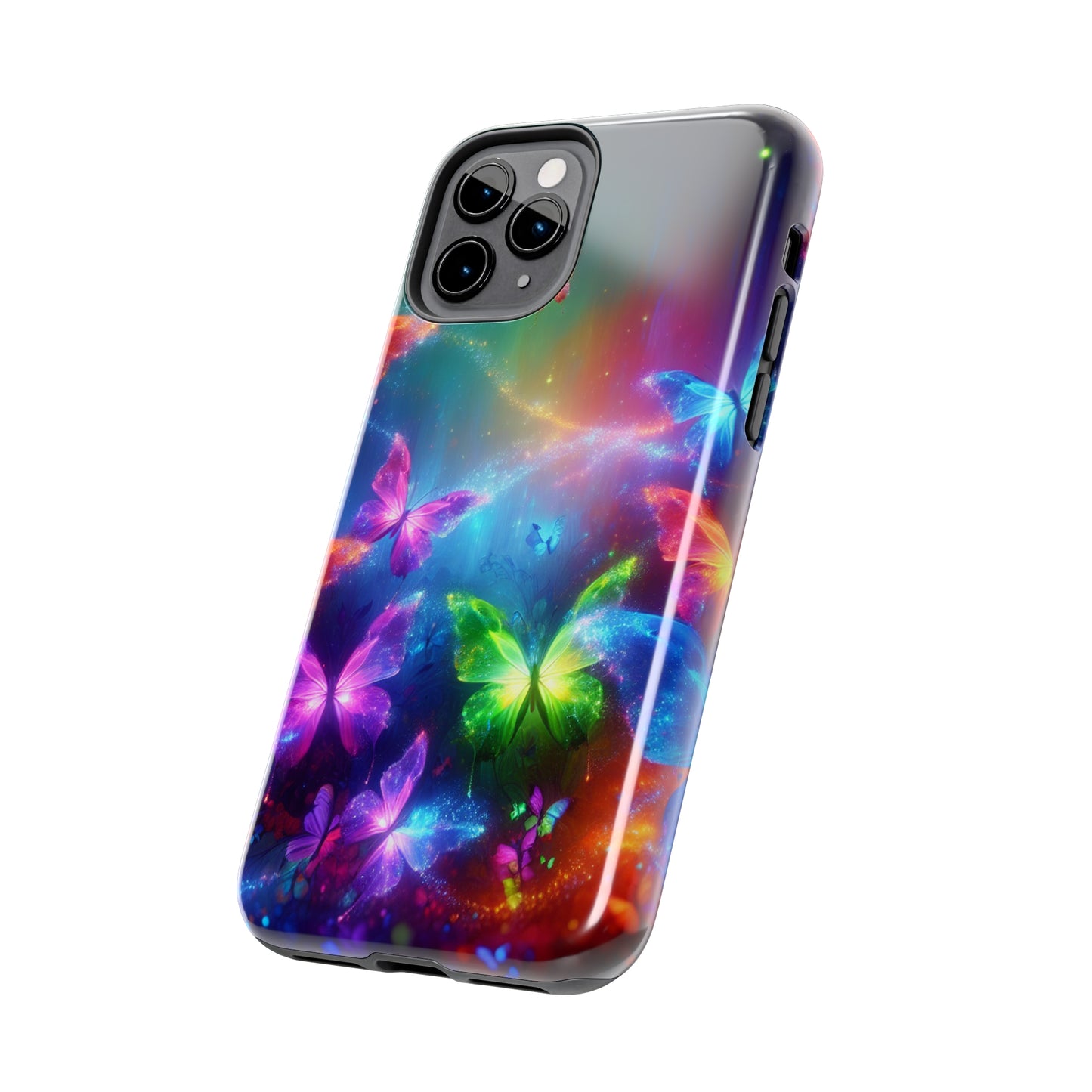 "Glow of the Luminous Butterflies" NEON Butterflies Tough Phone Case