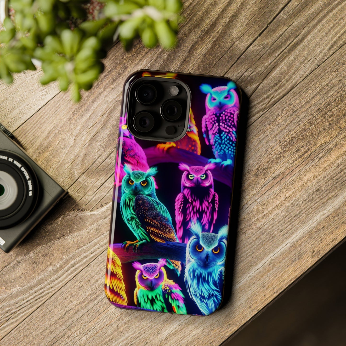 Neon Night Owls. Neon Owls Premium Art Magsafe Magnet Tough IPhone 13 14 15 Pro Plus Max and Mini in Matte and Glossy Phone cases
