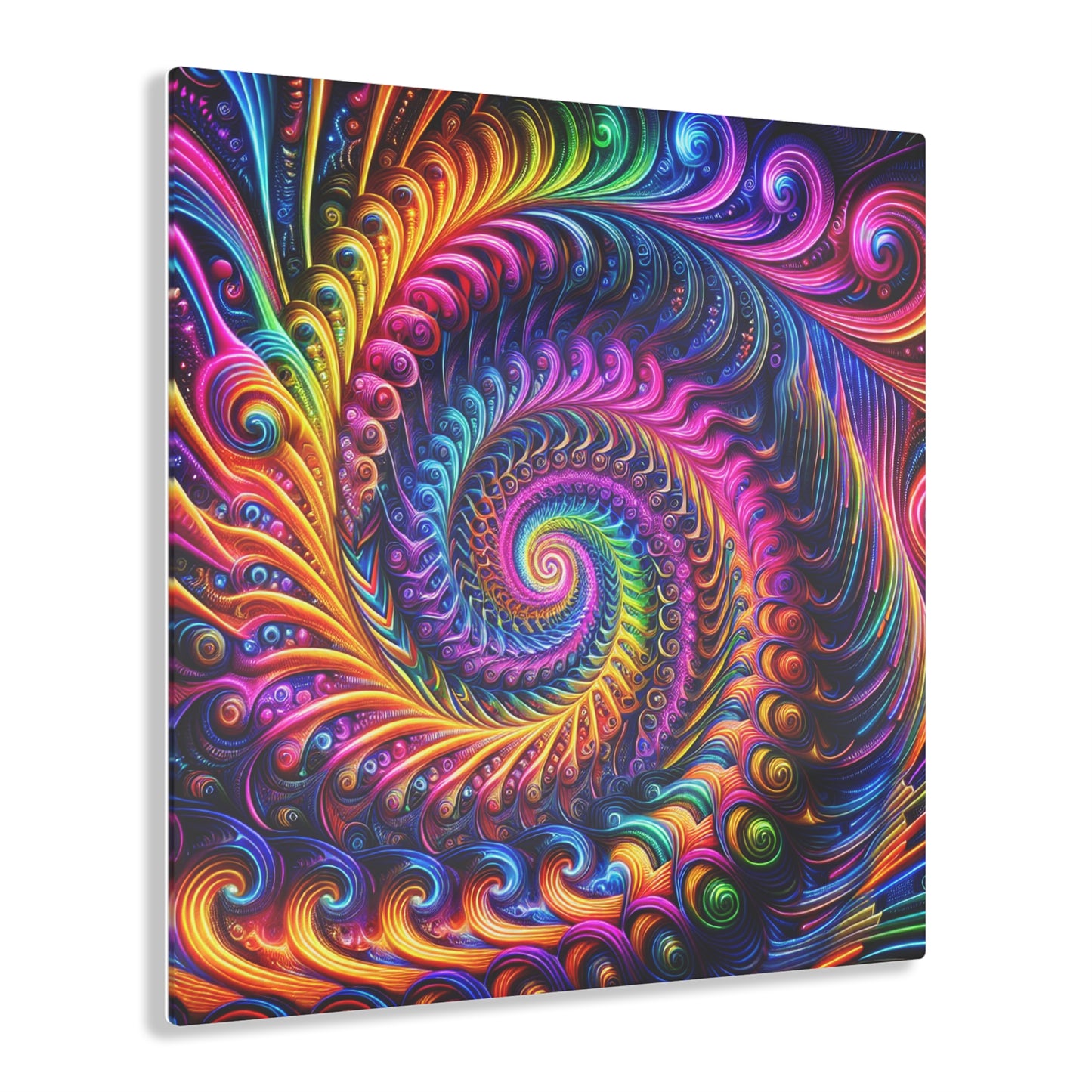 Neon Infinity Vivacity Trippy infity Pattern 1/4" Glossy Acrylic Art