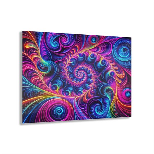 "Infinite Vibrance" Trippy infity Pattern 1/4" Glossy Acrylic Art