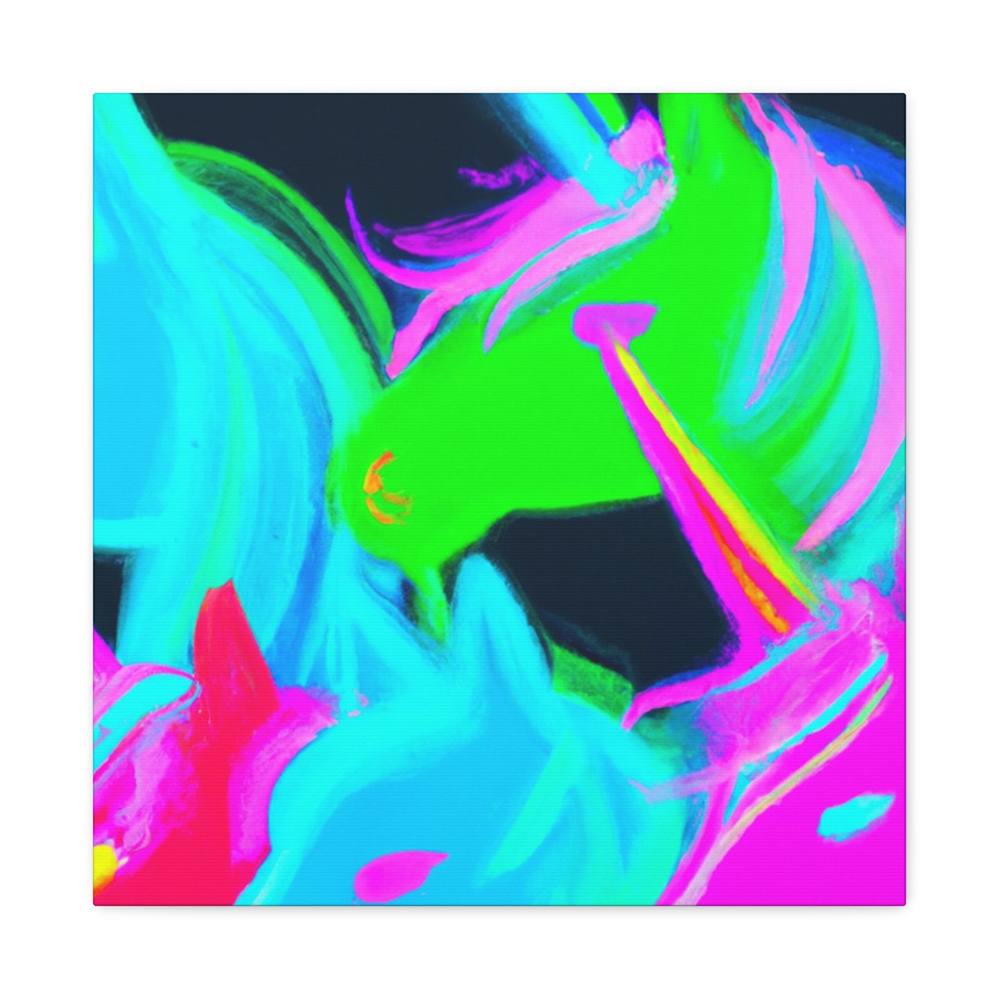 Neon Magical Joyride NEON Unicorns Art Canvas