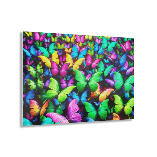 Neon Butterfly Splendor. NEON Butterflies Art 1/4" Glossy Acrylic Art