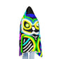 "Owls in Technicolor". - NEON Owls Art Hooded Snuggle Blanket