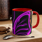 Vivid Nectarine Glitter Flutter Butterflies 11oz Mug