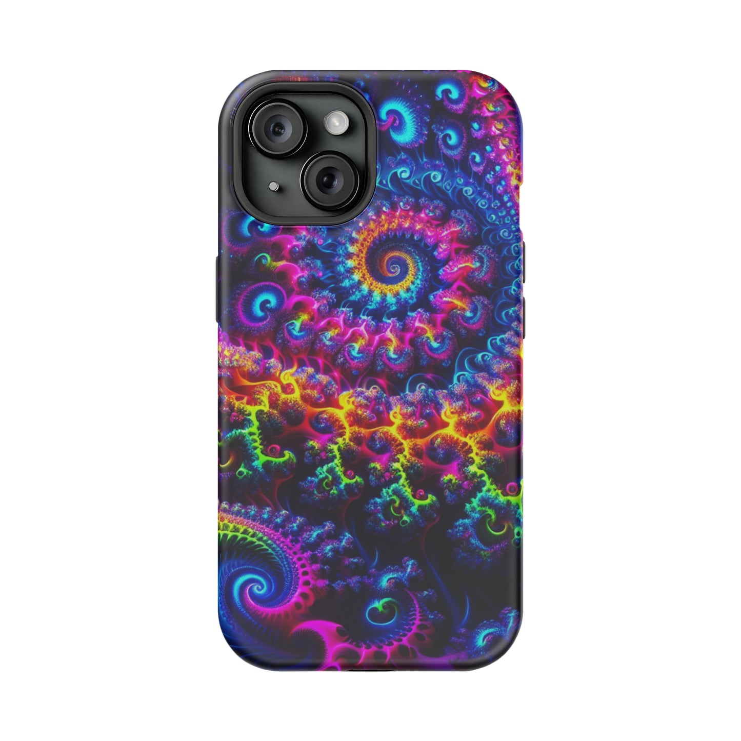 Twilight Infinyscape Neon Trippy Infinity Patterns Premium Art Magsafe Magnet Tough IPhone 13 14 15 Pro Plus Max and Mini in Matte and Glossy Phone cases