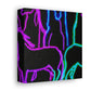 Vibrant Neon Unicornscape. NEON Unicorns Art Canvas