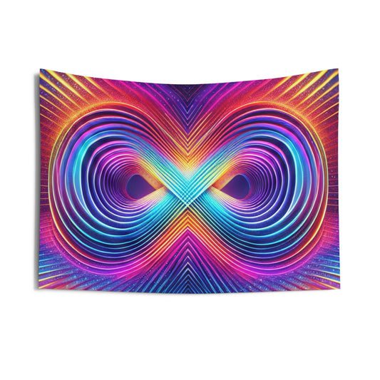 Neon Infinity Foreverscape. Infinity Patterns Art Tapestry