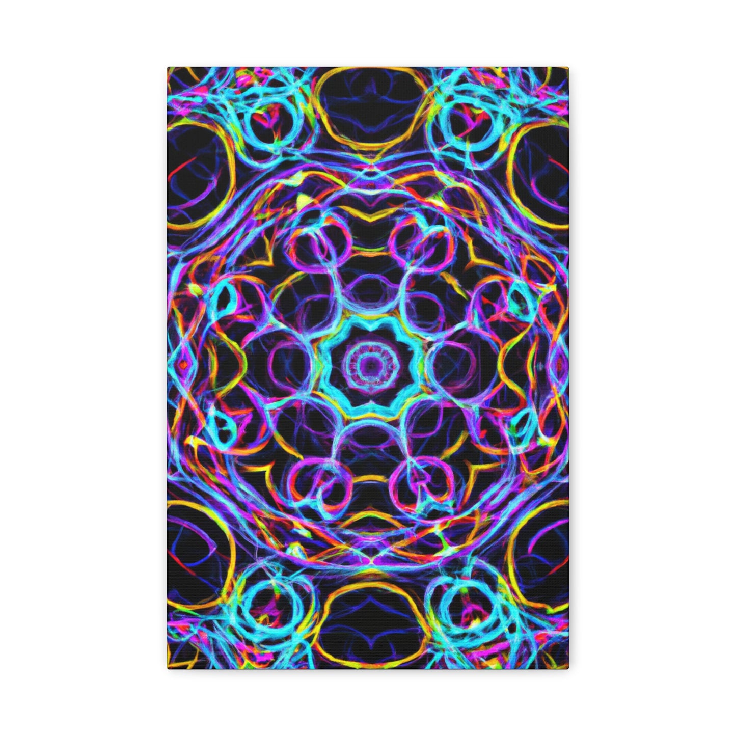 Neon Infinity Voyage. Trippy Infinity Patterns Art Canvas