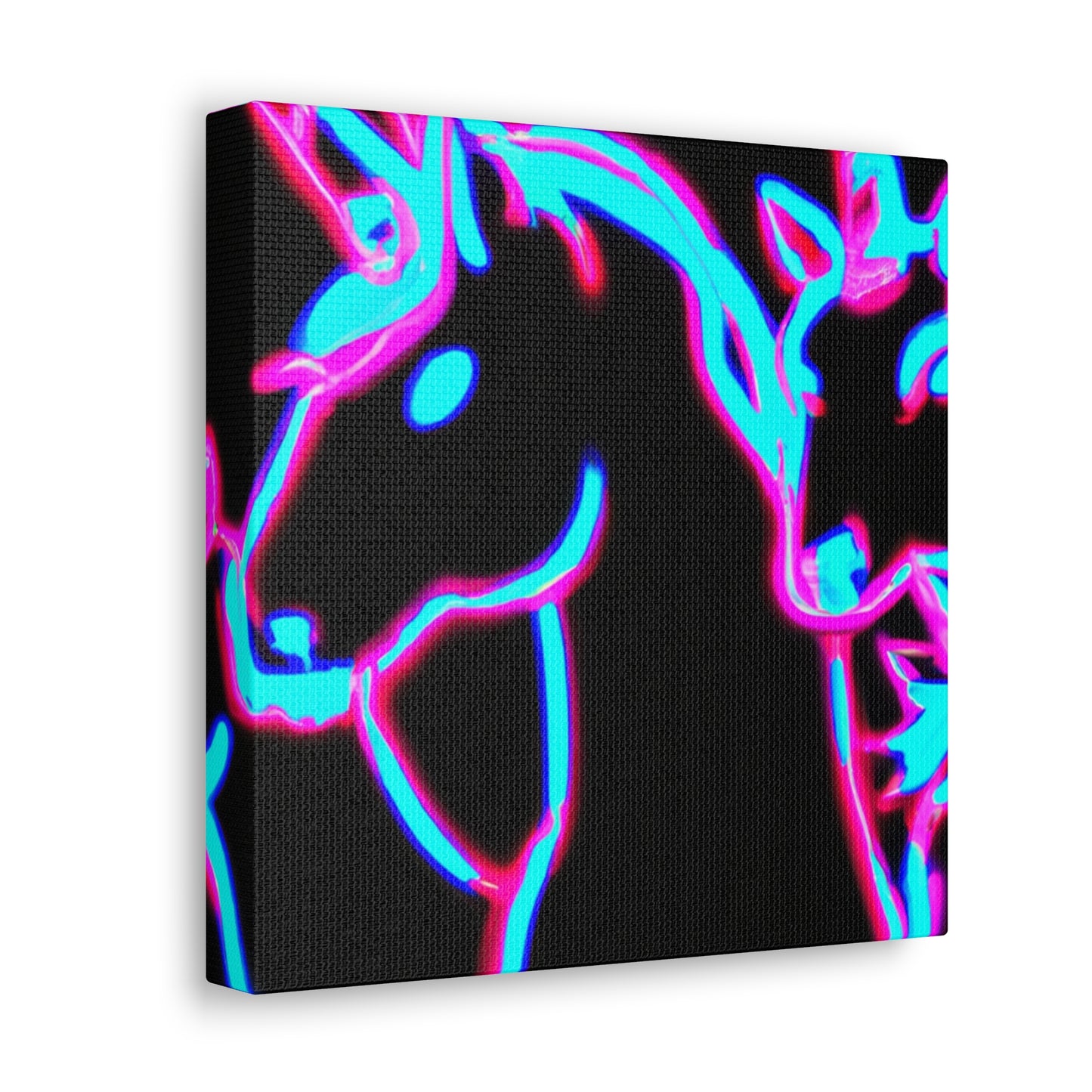 Vibrant Neon Dreamscape NEON Unicorns Art Canvas