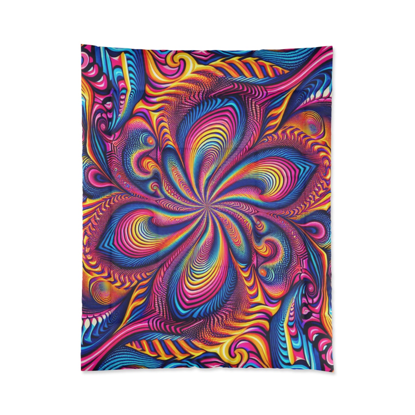 Neon Infinity Fantasia. Trippy Infinity Patterns Comforter Blanket