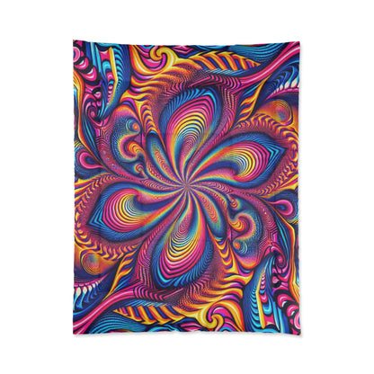 Neon Infinity Fantasia. Trippy Infinity Patterns Comforter Blanket