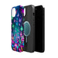 Neon Eden. Neon Butterflies and Mushrooms Premium Art Magsafe Magnet Tough IPhone 13 14 15 Pro Plus Max and Mini in Matte and Glossy Phone cases