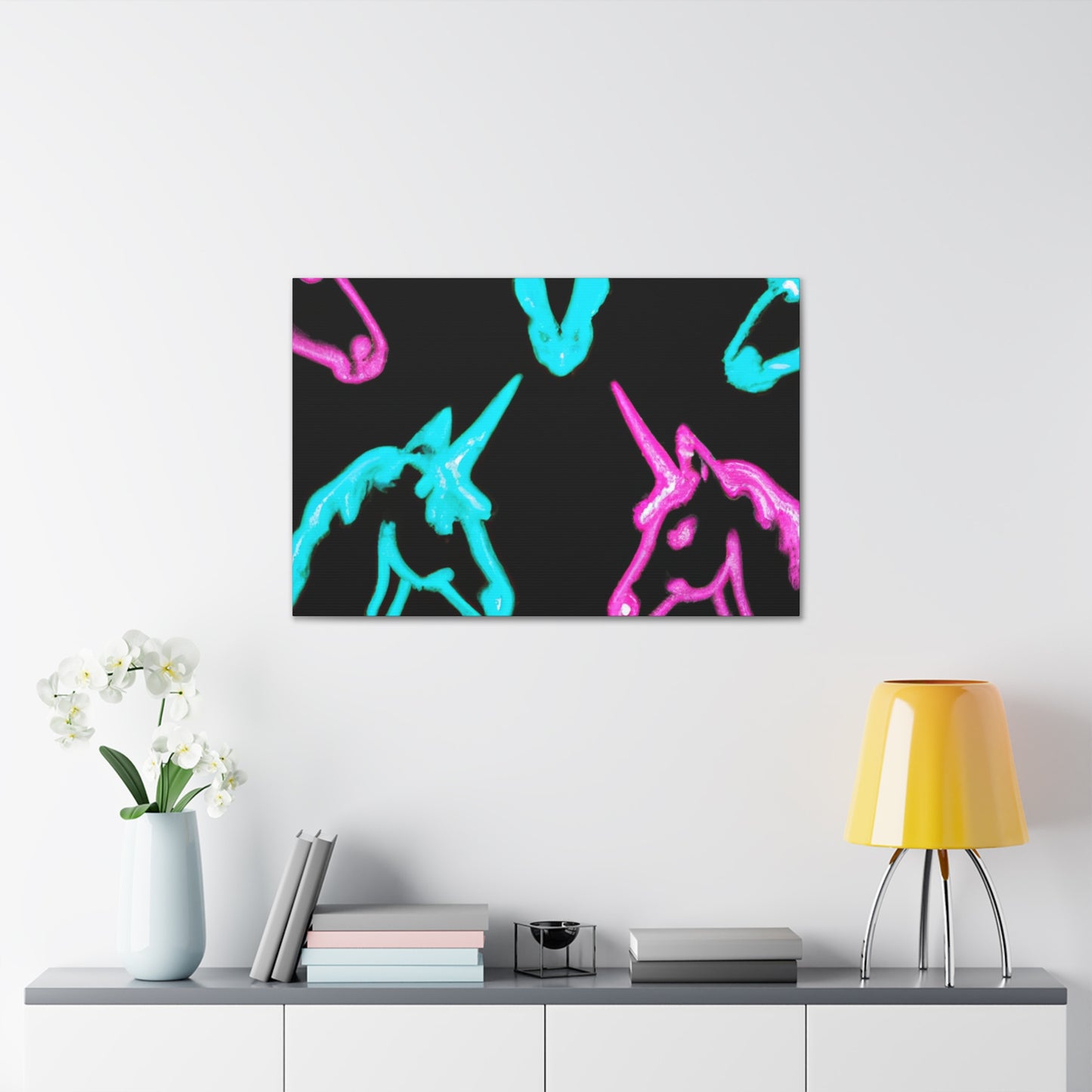 Neon Night Unicorn Prism NEON Unicorns Art Canvas