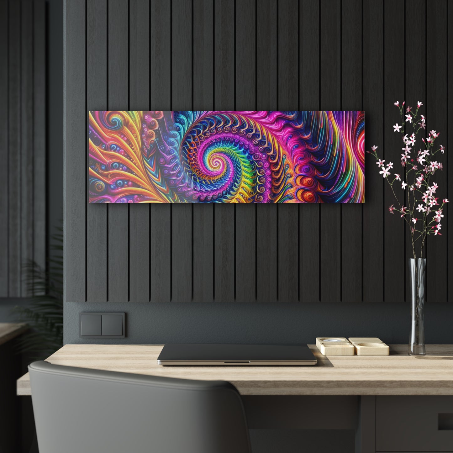 Neon Infinity Vivacity Trippy infity Pattern 1/4" Glossy Acrylic Art