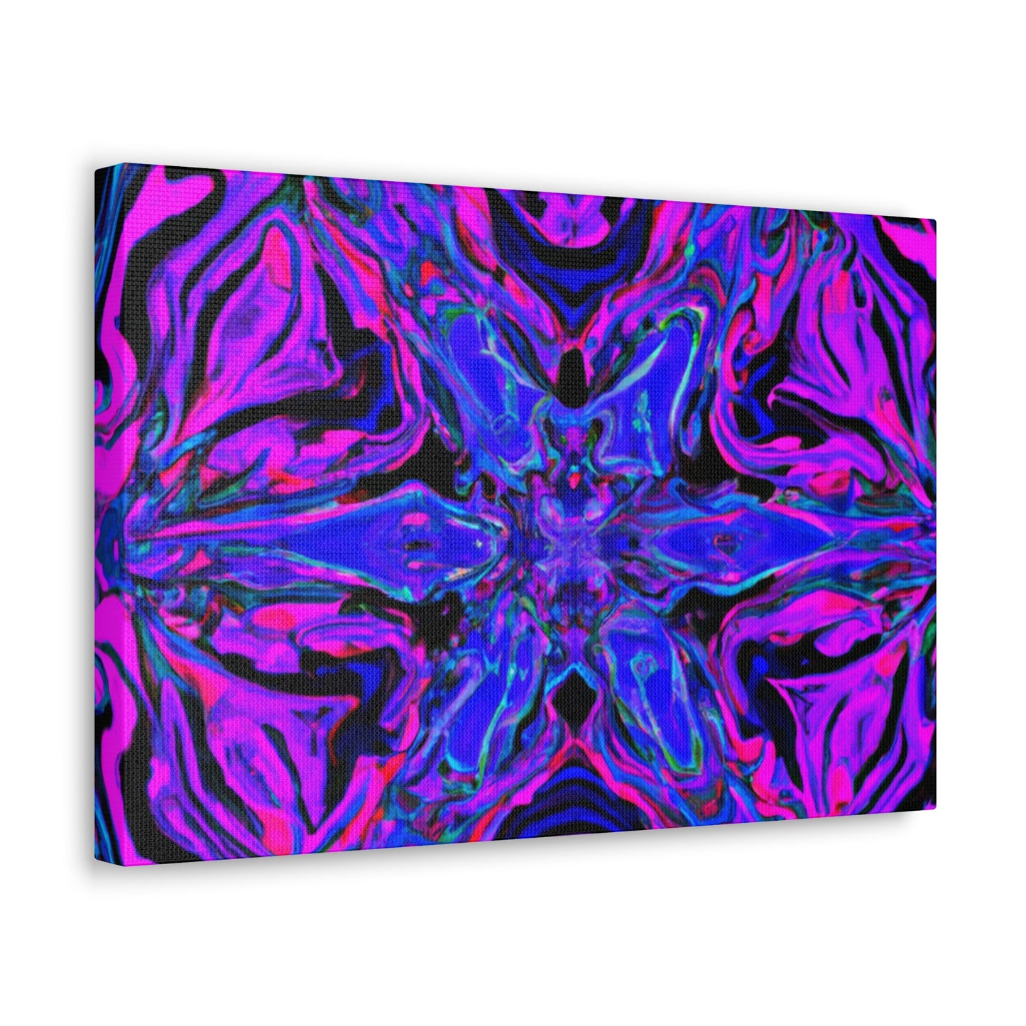 Vivid Trancendent Neon Dimensions. Trippy Infinity Patterns Art Canvas