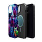 "Neon Splash of Owls" Neon Owls Premium Art Magsafe Magnet Tough IPhone 13 14 15 Pro Plus Max and Mini in Matte and Glossy Phone cases