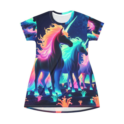 Neon Unicorn Storm. Neon Unicorns Womans T Shirt Dress