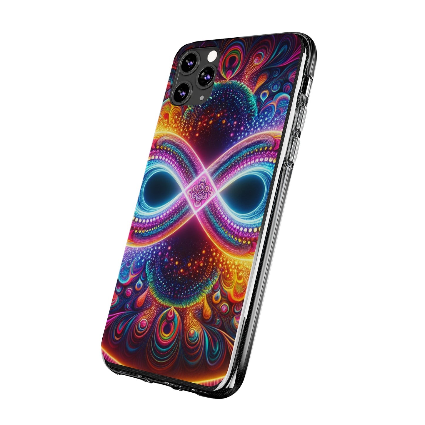 "Neon Psychedelic Infinity" Infinity Patterns Art Polycarbonate Phone Case