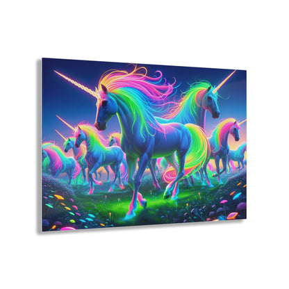 Neon Unicorn Spectacle NEON Unocrons Art 1/4" Glossy Acrylic Art